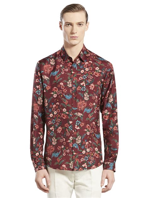 gucci red floral shirt|men red Gucci shirt.